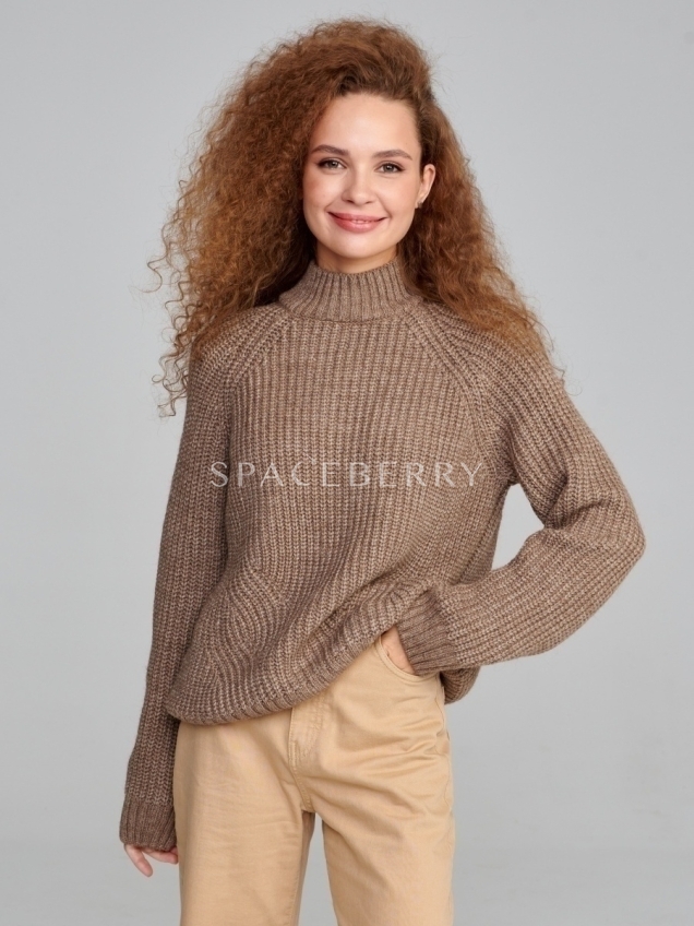 Женский вязаный свитер оверсайз, джемпер